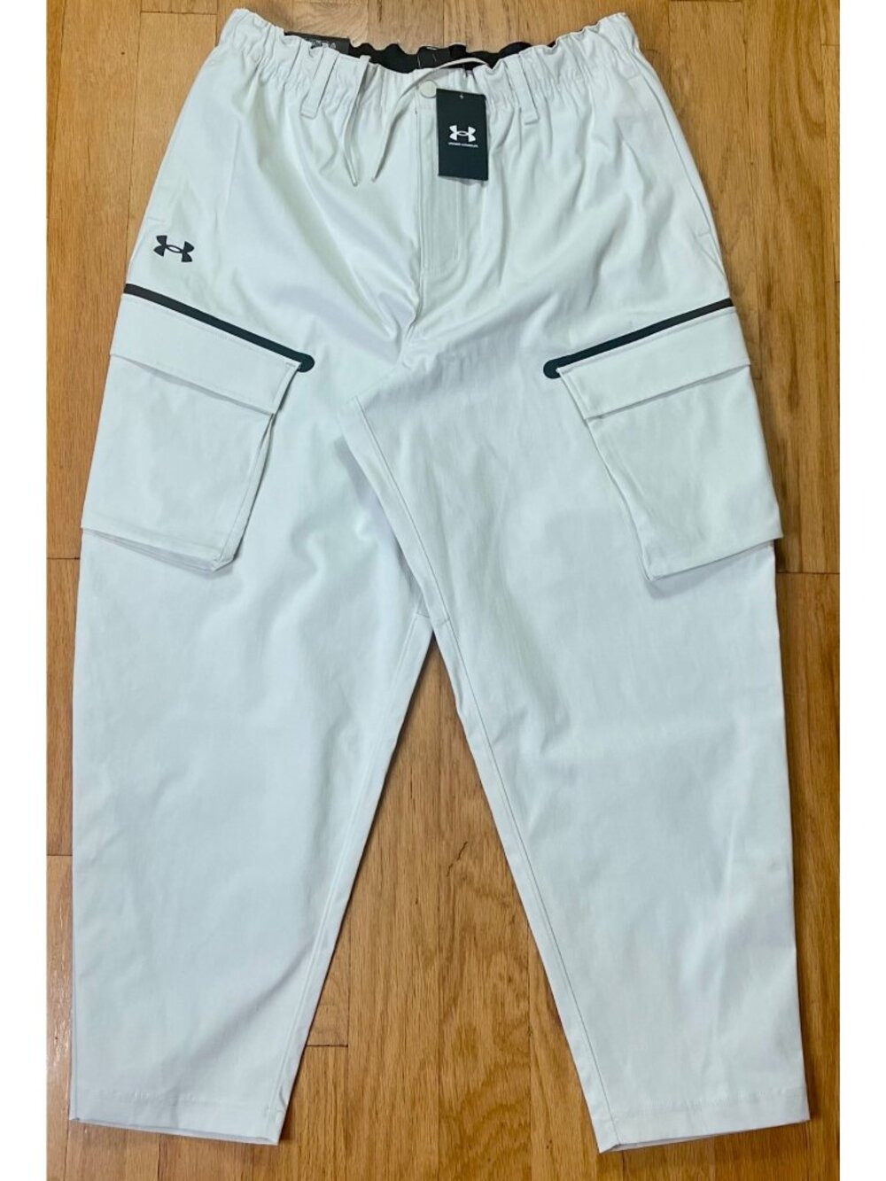 Under Armour Unstoppable Utility Loose Fit Off White Cargo Pants 1388827 - Men L